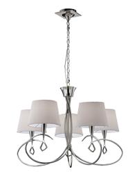 Mara Polished Chrome-Ivory White Ceiling Lights Mantra Multi Arm Fittings